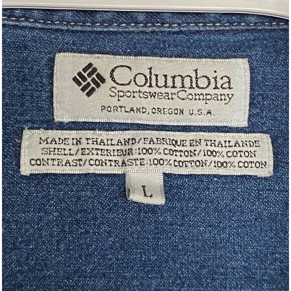 Columbia Denim Shirt Men's Button-Up - Picture 6 of 10